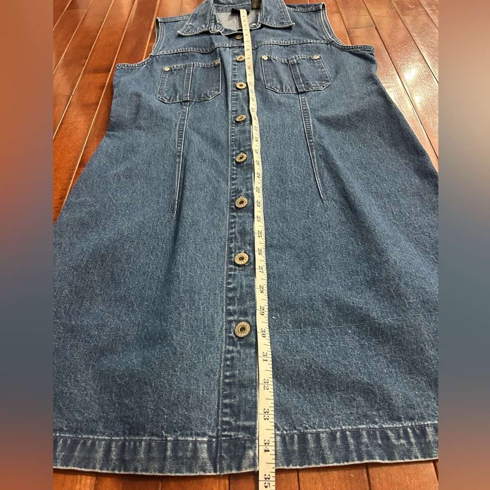 Sonoma Women’s Sleeveless Button Down Denim Jean Dress Size Medium - Picture 5 of 7